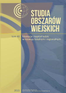 Studia Obszarów Wiejskich = Rural Studies, t. 40, Spis treści