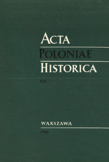 Acta Poloniae Historica T. 19 (1968), Strony tytułowe, spis treści