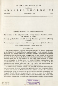 The revision of the subspecies of the swamp-minnow Phoxinus percnurus (Pallas) in Poland = Rewizja podgatunków strzebli błotnej Phoxinus percnurus (Pallas) w Polsce