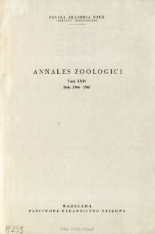 Annales Zoologici - Strony tytułowe, spis treści - t. 24 (1966-1967)