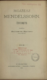Mojżesz Mendelssohn : życiorys