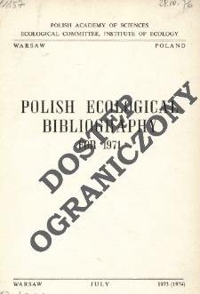 Polish Ecological Bibliography for 1971 (1973-1974)