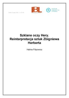 Szklane oczy Hery. Reinterpretacja sztuk Zbigniewa Herberta