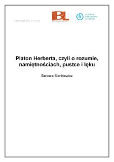 Platon Herberta, czyli o rozumie, namiętnościach, pustce i lęku