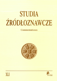 Studia Źródłoznawcze = Commentationes T. 41 (2003), Zapiski krytyczne i sprawozdania