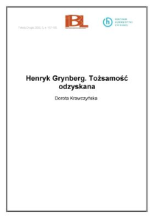 Henryk Grynberg. Tożsamość odzyskana