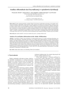 Analysis of crystal lattice deformation in the vicinity of dislocation