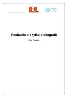 Pochwała nie tylko bibliografii