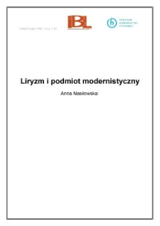 Liryzm i podmiot modernistyczny