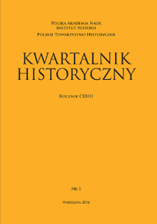 Kwartalnik Historyczny R. 123 nr 1 (2016), Title pages, Contents