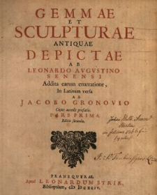 Gemmae Et Sculpturae Antiquae. P. 1