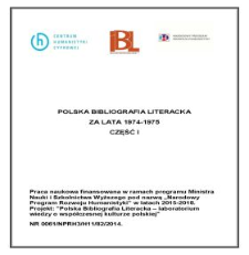 Polska Bibliografia Literacka za lata 1974-1975, część I