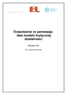 Dowodzenie vs perswazja: dwa modele krytycznej działalności