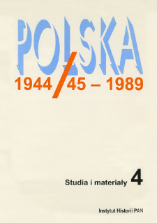 Polska 1944/45-1989 : studia i materiały 4 (1999), Strony tytułowe, spis treści