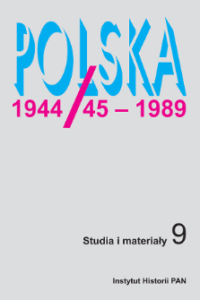 Polska 1944/45-1989 : studia i materiały 9 (2010), Strony tytułowe, spis treści