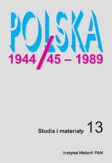 Polska 1944/45-1989 : studia i materiały 13 (2015), Strony tytułowe, spis treści