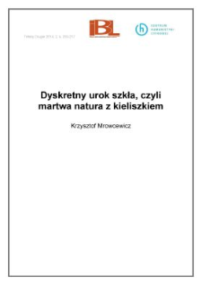 Dyskretny urok szkła, czyli martwa natura z kieliszkiem