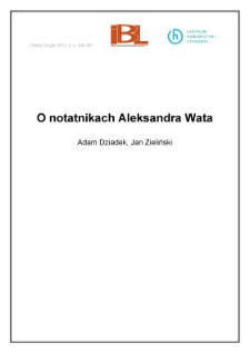 O notatnikach Aleksandra Wata