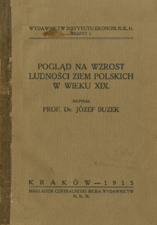 Pogląd na wzrost ludności ziem polskich w wieku 19-tym