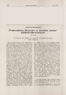 Prakolebka Słowian w świetle badań paleobotanicznych