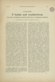 Z badań nad osadnictwem wczesnej i środkowej epoki bronzowej na ziemiach polskich