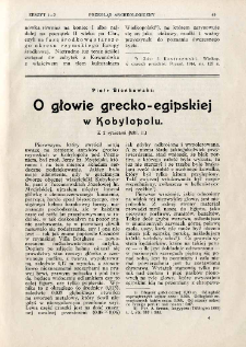 O głowie grecko-egipskiej w Kobylopolu