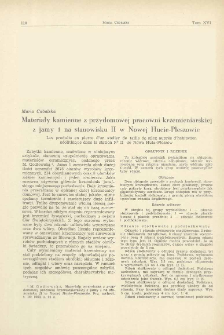 Materiały kamienne z przydomowej pracowni krzemieniarskiej z jamy 1 na stanowisku II w Nowej Hucie-Pleszowie