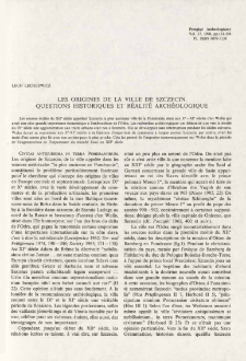 Les origines de la ville de Szczecin : questions historiques et réalité archéologique