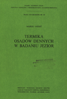 Termika osadów dennych w badaniu jezior = Issledovaniâ termiki donnyh (ozernyh otloženij) = Thermics bottom deposits in lake exploration