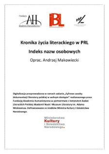 Kronika życia literackiego: indeks nazw osobowych