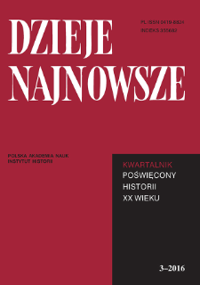Dzieje Najnowsze : [kwartalnik poświęcony historii XX wieku] R. 48 z. 3 (2016), Title pages, Contents