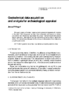 Geotechnical data acquisition and analysis for archaeological appraisal