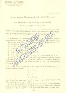 On the minimal displacement under admissible maps