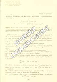 Bernoulli properties of piecewise monotonic transformations