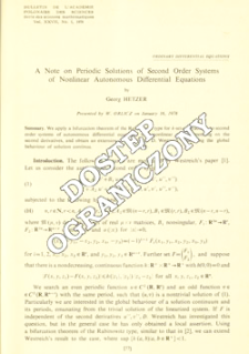 A note on periodic solutions of second order systems of nonlinear autonomous differential equations