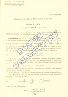 Properties of s-stable distribution functions