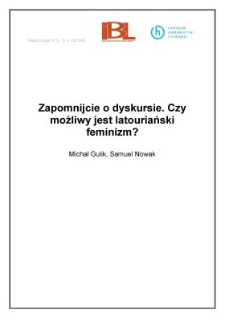 Zapomnijcie o dyskursie. Czy możliwy jest latouriański feminizm?