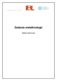 Zadania metaforologii