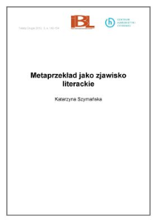 Metaprzekład jako zjawisko literackie