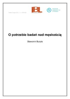 O potrzebie badań nad męskością