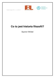 Co to jest historia filozofii?