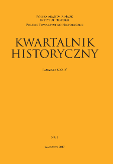 Kwartalnik Historyczny R. 124 nr 1 (2017), Title pages, Contents