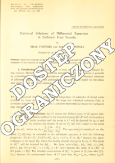 Statistical solutions of differential equations in turbulent heat transfer