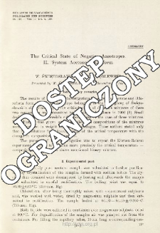 The Critical State of Negative Azeotropes II. System Acetone-Chloroform.