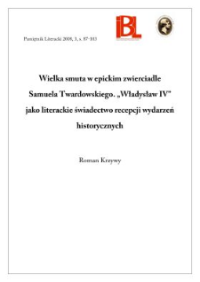 Wielka smuta w epickim zwierciadle Samuela Twardowskiego. „Władysław IV” jako literackie świadectwo recepcji wydarzeń historycznych