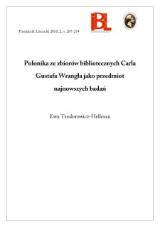 Polonika ze zbiorów bibliotecznych Carla Gustafa Wrangla jako przedmiot najnowszych badań