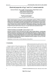 Electrical properties of Ag-C and Cu-C contact materials