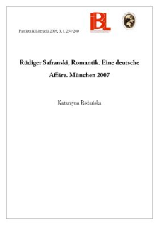 Rüdiger Safranski, Romantik. Eine deutsche Affäre. München 2007