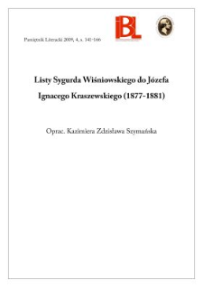Listy Sygurda Wiśniowskiego do Józefa Ignacego Kraszewskiego (1877–1881)