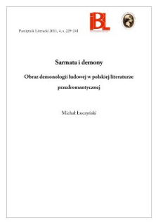 Sarmata i demony. Obraz demonologii ludowej w polskiej literaturze przedromantycznej